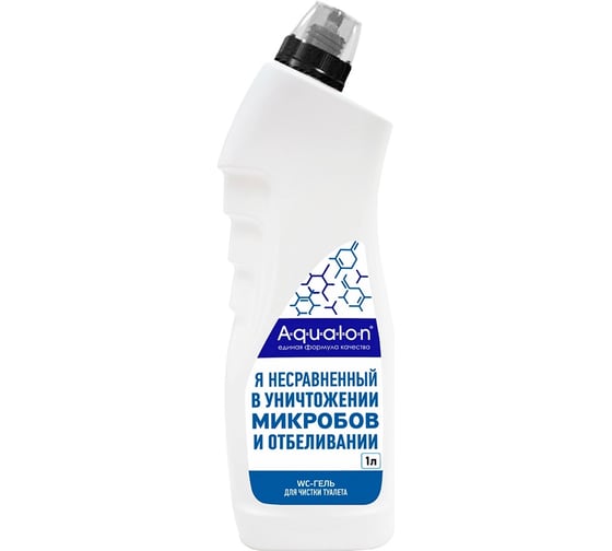 WC-гель для чистки туалета AQUALON 1 л, Ультра Белый, 8шт 207214
