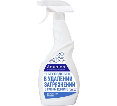 Средство для мытья ванн, раковин, кафеля AQUALON 650 мл, чистая ванна 207122