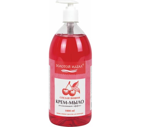 Жидкое мыло-крем Золотой идеал 1 л, Спелая вишня, дозатор 609428