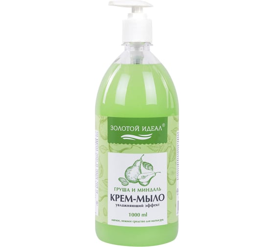 Жидкое мыло-крем Золотой идеал 1 л, Груша и миндаль, дозатор 609426
