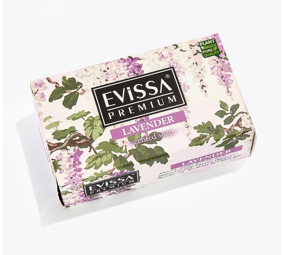 Мыло туалетное EVISSА PREMIUM Лаванда в картонной коробке (флоупак), 150гр М6531