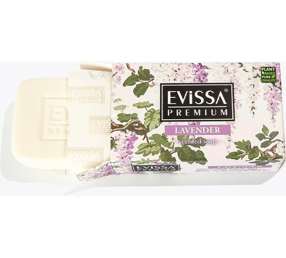 Мыло туалетное EVISSА PREMIUM Лаванда в картонной коробке (флоупак), 150гр М6531