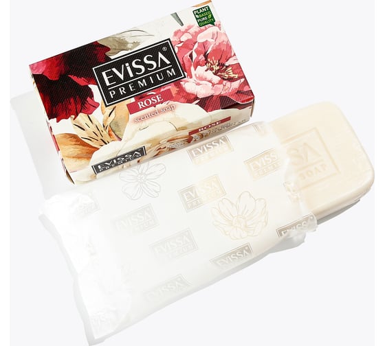 Мыло туалетное EVISSА PREMIUM Роза в картонной коробке (флоупак), 150гр М6548