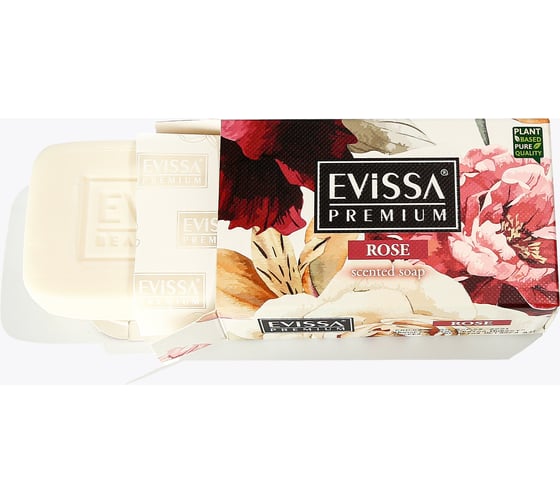 Мыло туалетное EVISSА PREMIUM Роза в картонной коробке (флоупак), 150гр М6548