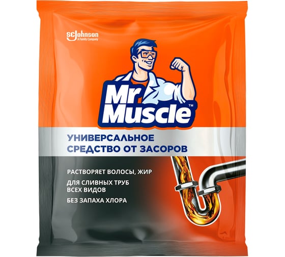 Гранулы для прочистки сливных труб всех видов МИСТЕР МУСКУЛ Mr Muscle 70 г 359548