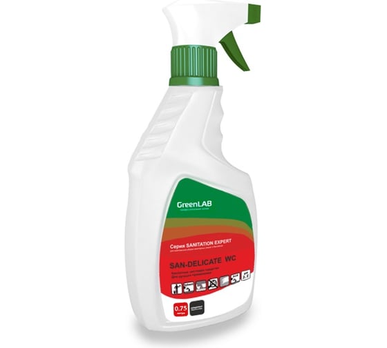 Кислотное чистящее средство ГринЛаб SAN-DELICATE WC 750 мл триггер SN-119/075 1