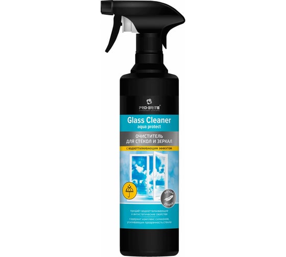 Средство для мытья окон, зеркал и стеклянных поверхностей PRO-BRITE GLASS CLEANER AQUA PROTECT 0,5 л 1522-05