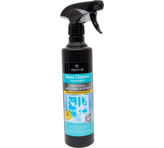 Средство для мытья окон, зеркал и стеклянных поверхностей PRO-BRITE GLASS CLEANER AQUA PROTECT 0,5 л 1522-05