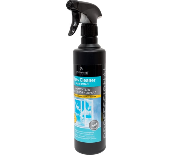 Средство для мытья окон, зеркал и стеклянных поверхностей PRO-BRITE GLASS CLEANER AQUA PROTECT 0,5 л 1522-05