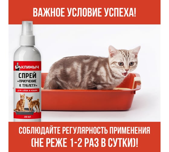 Спрей Климыч Приучение к туалету для собак и кошек, 200 мл CLM0117