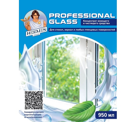 Средство для очистки стекол и зеркал Hermes industry Professional Glass Барбарис, концентрат GC0010224