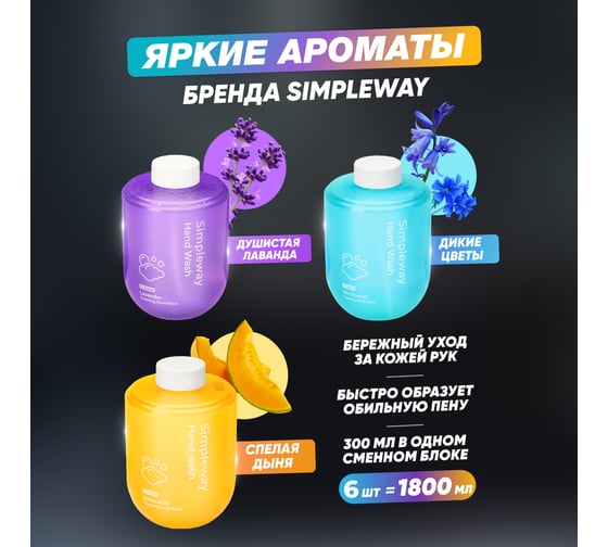 Набор картриджей SimpleWay комплект 6 шт (голубое, желтое, фиолетовое) SimpleWay SW98469