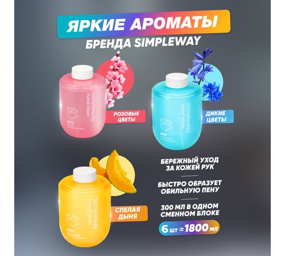 Набор мыла подарочный SimpleWay Xiaomi Mi микс 6 шт., цвет голубой, желтый, розовый SW99849
