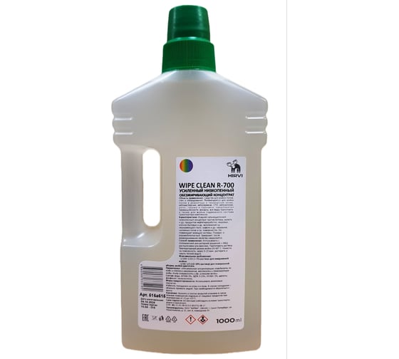 Усиленный низкопенный обезжиривающий концентрат HIRVI WIPE CLEAN R-700 1 л 516а615