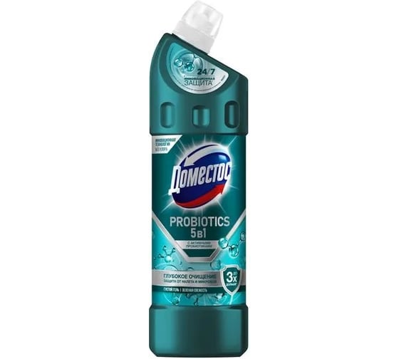 Чистящее средство DOMESTOS пробиотик, зеленая свежесть, 12x750 мл 90005749 1
