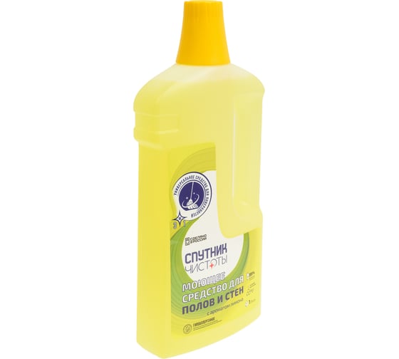 Моющее средство для мытья полов и стен с ароматом лимона, Спутник чистоты 1 л., ПНД,, арт. 4673749999278 1