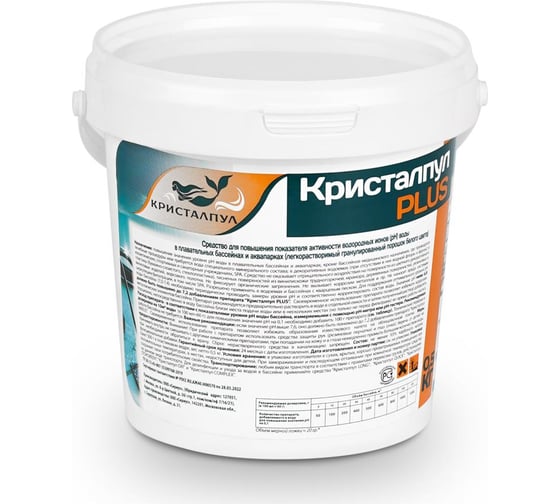 Средство для повышения pH воды бассейна Кристалпул PLUS ведро 0.5 кг KPPGR0500S 1