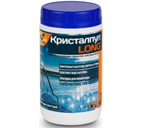 Дезинфицирующее средство для бассейнов Кристалпул LONG медленный хлор, таблетка 200 г банка 1 кг KPLG2001S