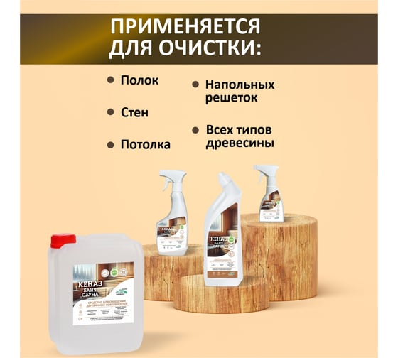 Средства для ухода за баней и сауной КЕНАЗ 0,8 л 551443