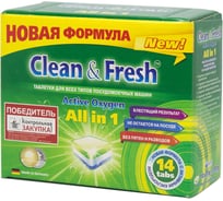 Таблетки для для посудомоечных машин Lotta Clean&Fresh All in 1 mini 14 штук 4660002310833