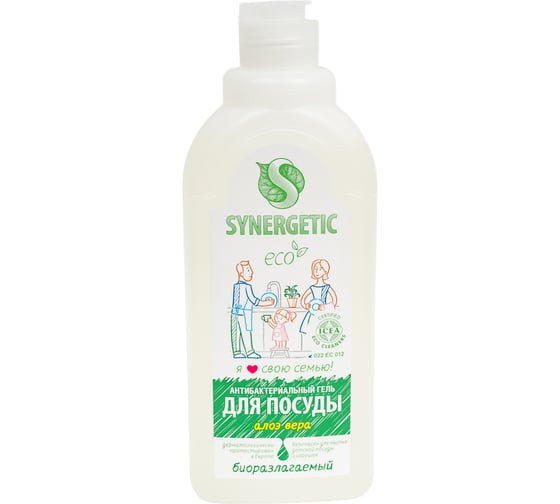 Концентрированное средство для мытья посуды и фруктов SYNERGETIC АЛОЭ флакон, 500 мл 4623721671463 103053 103053/14