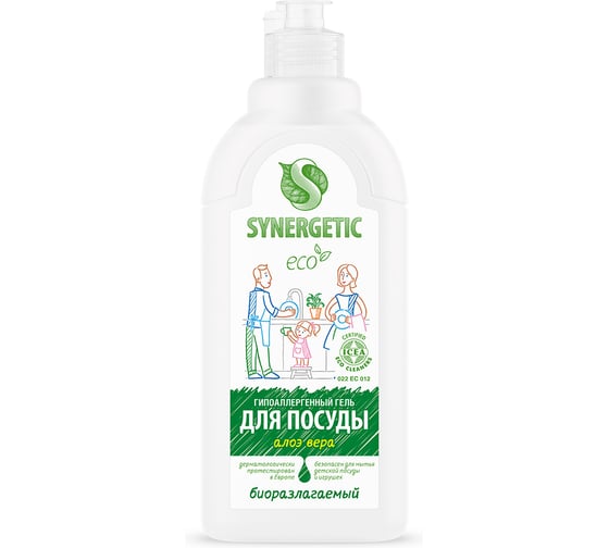 Концентрированное средство для мытья посуды и фруктов SYNERGETIC АЛОЭ флакон, 500 мл 4623721671463 103053 103053/14
