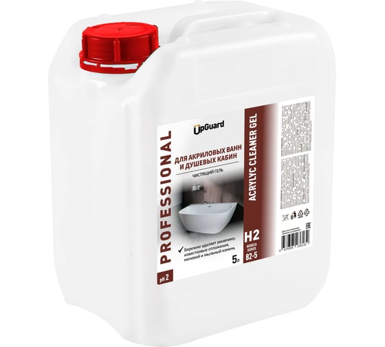 Чистящий гель для акриловых ванн и душевых кабин UPGUARD H2 ACRYLYC CLEANER GEL 5 л 82-5