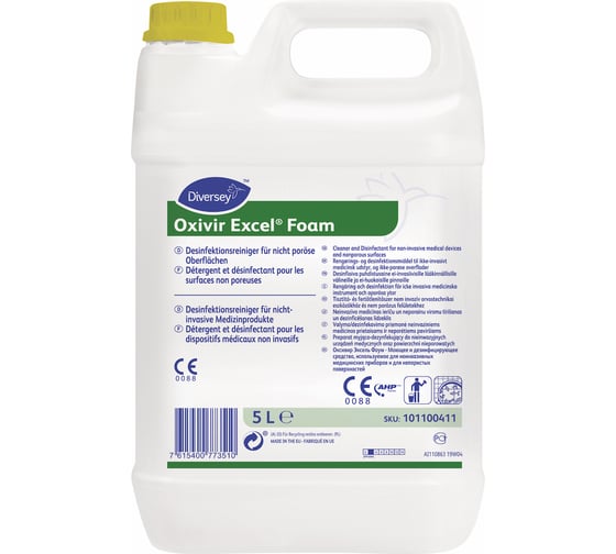 Дезинфицирующее средство с моющим эффектом Diversey Oxivir Excel Foam 5 литров 101100411