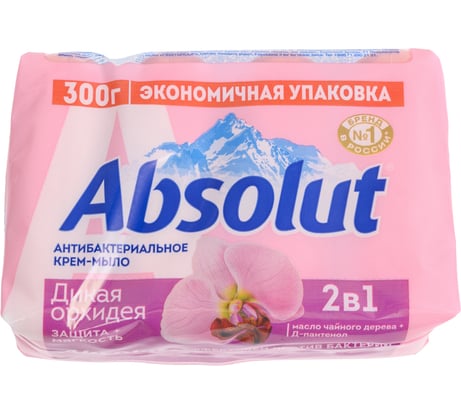 Твердое мыло Absolut 2 в 1 дикая орхидея, 4х75 г 6266