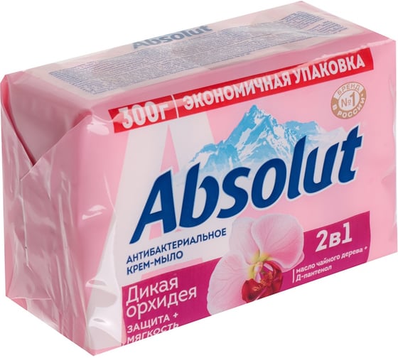 Твердое мыло Absolut 2 в 1 дикая орхидея, 4х75 г 6266