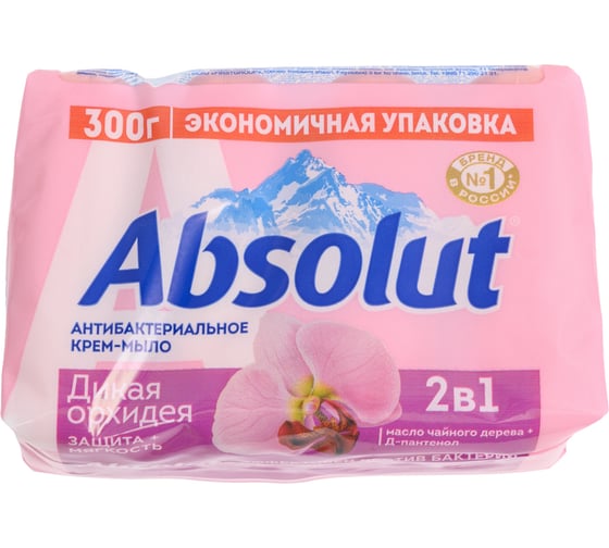Твердое мыло Absolut 2 в 1 дикая орхидея, 4х75 г 6266 1