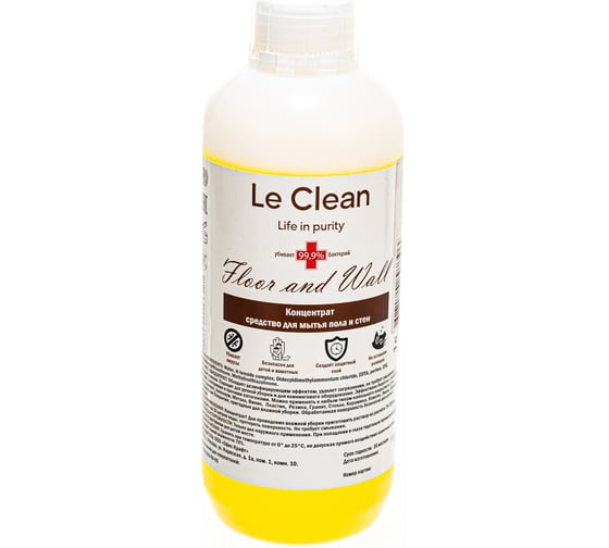 Антибактериальное средство для мытья пола и стен Le Clean FLOOR AND WALL 1000 ml LC FLW1000