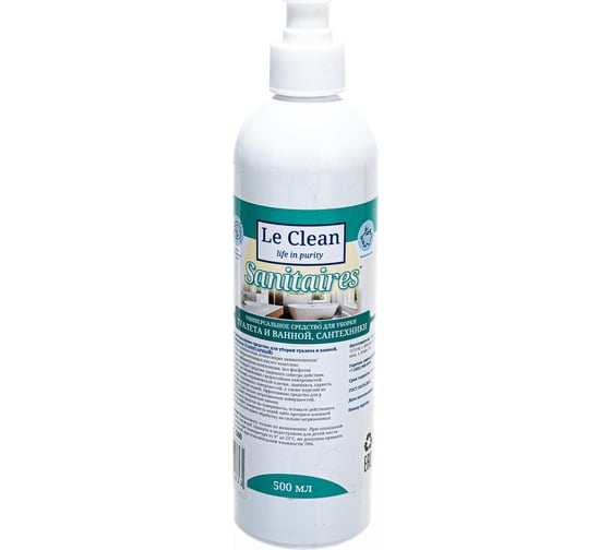 Универсальное средство для уборки туалета и ванной сантехники Le Clean Sanitaires 500 ml LC UNIWC500