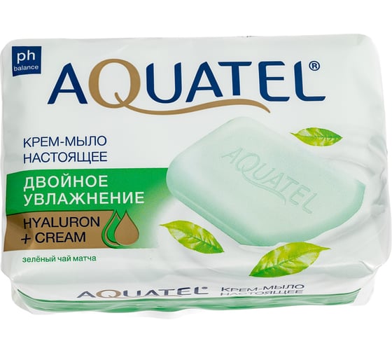 Твердое крем-мыло Aquatel зеленый чай матча, (4х75 г) 300 г 6284
