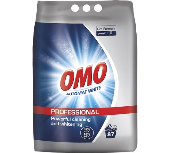 Порошок для стирки белого белья Diversey OMO Automat Professional 7 кг, 87 стирок G12350 1