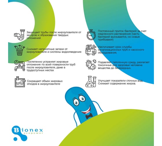 Жироед таблетка для жироуловителя и очистки труб от жировых отложений Bionex 087