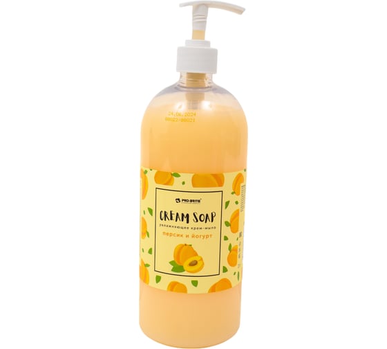 Жидкое крем-мыло PRO-BRITE СREAM SOAP Персик и йогурт 1 л 1080-1