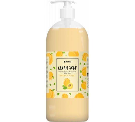 Жидкое крем-мыло PRO-BRITE СREAM SOAP Персик и йогурт 1 л 1080-1