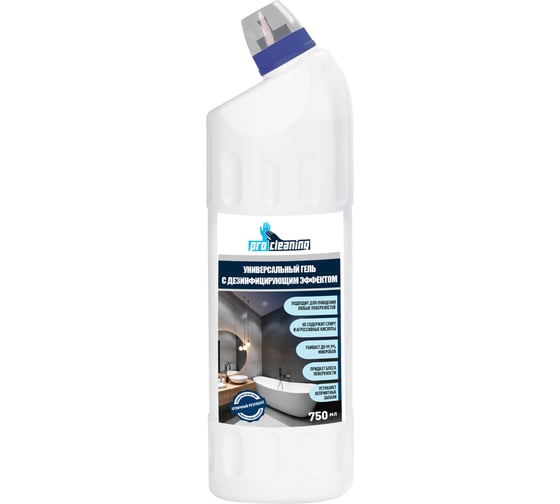 Гель для чистки сантехники с дез-эффектом Pro cleaning ULTRA DEZ GEL 750мл. 344-075 1