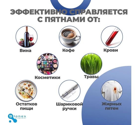 Стиральный порошок Bionex для стирки белого белья суперконцентрат, без запаха, экологичный, набор стиков, 50 шт СтикБел50