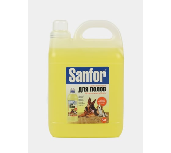 Средство для мытья полов SANFOR Ультра Блеск, Забота о домашних питомцах, 5 л 25201 1