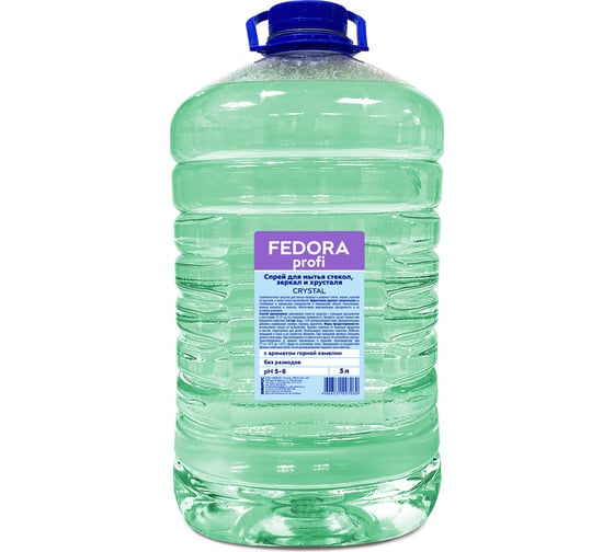 Спрей для мытья стекол, зеркал и хрусталя FEDORA Profi 5 л, ПЭТ 605_5PET