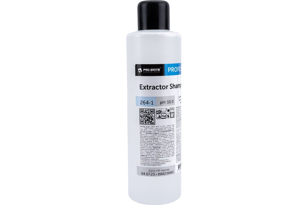 Усиленное средство для экстракторной чистки ковров Pro-Brite EXTRACTOR  SHAMPOO PLUS 1 л 264-1 - выгодная цена, отзывы, характеристики, фото -  купить в Москве и РФ