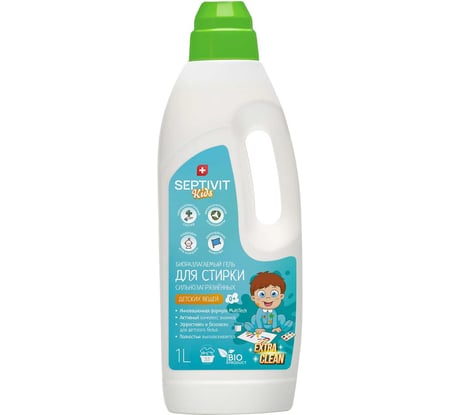 Гель для стирки SEPTIVIT KIDS Сильнозагрязненное Детское Белье, 1л 371