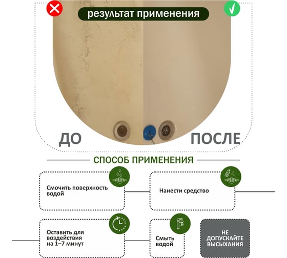 Средство для чистки сантехники, унитаза, акриловых ванн от налета и ржавчины КЕНАЗ 0.8 л 810154