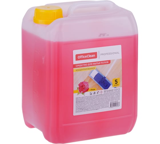 Средство для мытья полов и стен OfficeClean Professional Роза концентрат, канистра, 5 л 281359