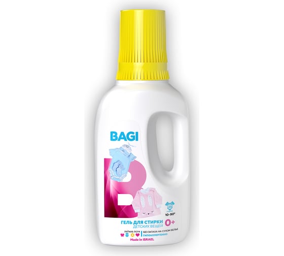 Концентрированный гель для безопасной стирки детских вещей Bagi 950 мл, 0+ 1015024178