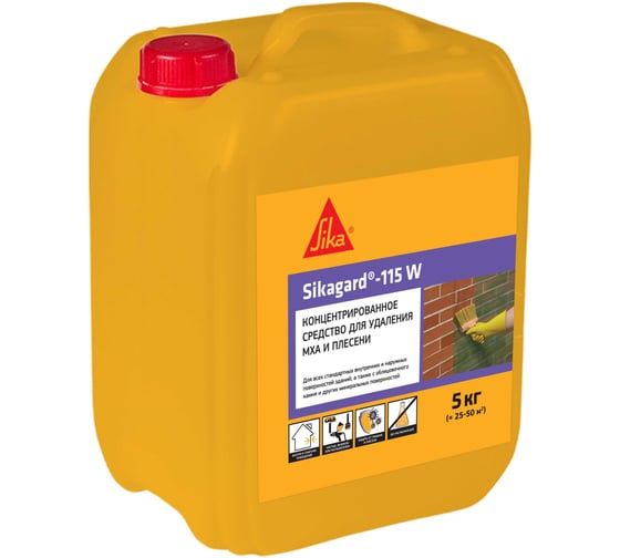 Концентрированное средство для удаления мха и плесени канистра SIKA 5 кг gard-115 W 814331