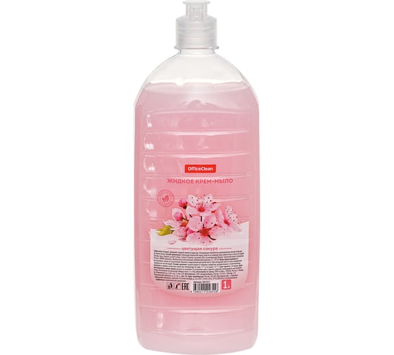 Жидкое мыло-крем OfficeClean Цветущая сакура с дозатором, 1 л 281357