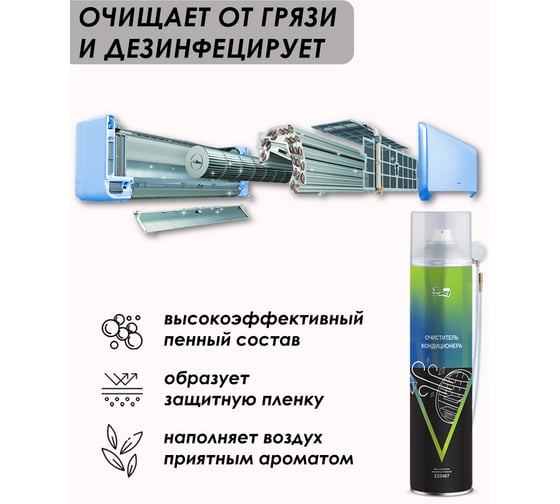 Очиститель кондиционера ZIZAY 400мл аэрозоль пенный(с трубкой) ZZ0407